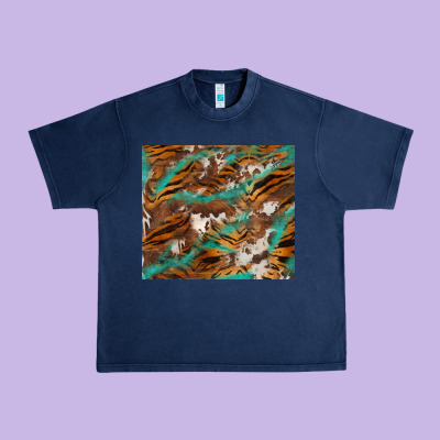Tiger Cowhide Tumbler Urban Heavy Tee Designed By Barkaloodesign