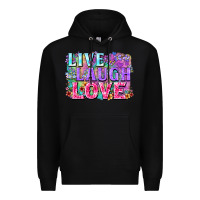 Black Live laugh love hippie Valentine's Day Premium Hoodie - FaDigitalArtStudio