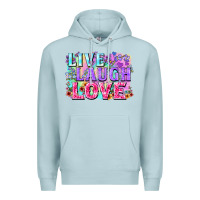 Blue Mist Live laugh love hippie Valentine's Day Premium Hoodie - FaDigitalArtStudio