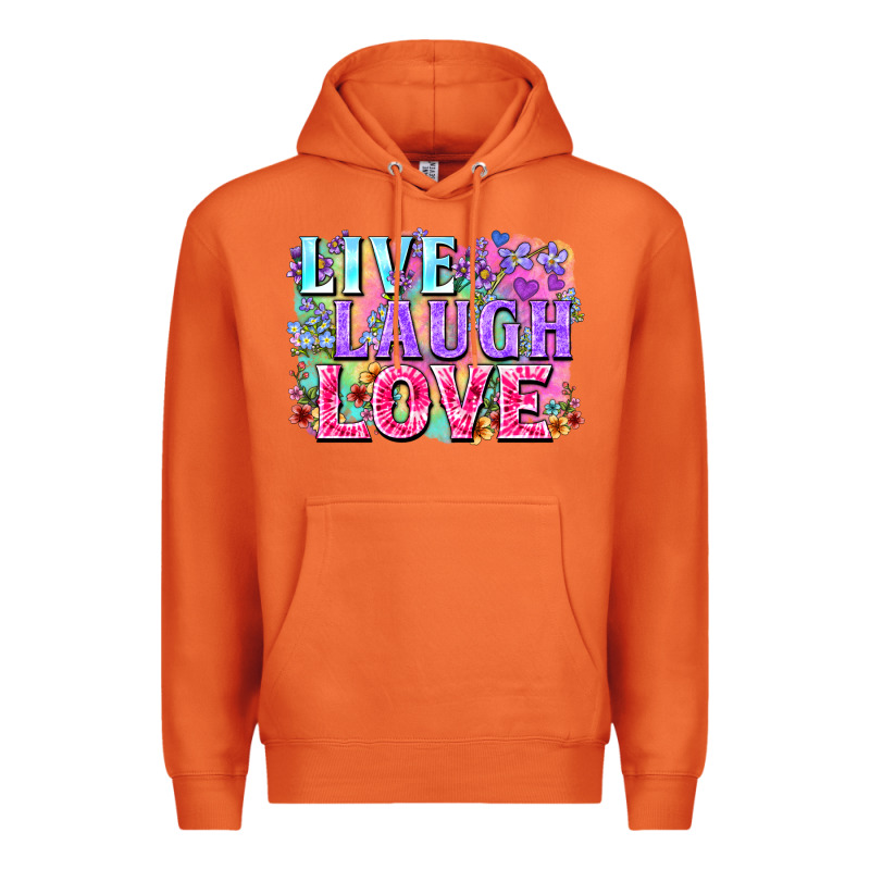 Live Laugh Love Hippie Valentine's Day Premium Hoodie by FaDigitalArtStudio | Teevron