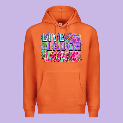 Live Laugh Love Hippie Valentine's Day Premium Hoodie Designed By Fadigitalartstudio