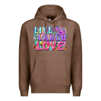 Chestnut Live laugh love hippie Valentine's Day Premium Hoodie - FaDigitalArtStudio