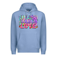 Colony Blue Live laugh love hippie Valentine's Day Premium Hoodie - FaDigitalArtStudio