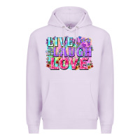Lilac Live laugh love hippie Valentine's Day Premium Hoodie - FaDigitalArtStudio