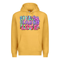 Mustard Live laugh love hippie Valentine's Day Premium Hoodie - FaDigitalArtStudio