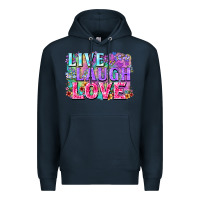 Navy Live laugh love hippie Valentine's Day Premium Hoodie - FaDigitalArtStudio