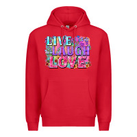 Red Live laugh love hippie Valentine's Day Premium Hoodie - FaDigitalArtStudio