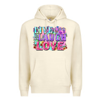 Sandshell Live laugh love hippie Valentine's Day Premium Hoodie - FaDigitalArtStudio