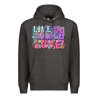 Smoke Live laugh love hippie Valentine's Day Premium Hoodie - FaDigitalArtStudio