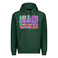 Sports Green Live laugh love hippie Valentine's Day Premium Hoodie - FaDigitalArtStudio