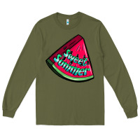 Army Green sweet summer watermelon Long Sleeve Tee - NancyCooperArtShop