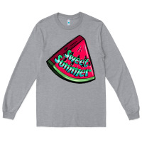 Heather Grey sweet summer watermelon Long Sleeve Tee - NancyCooperArtShop