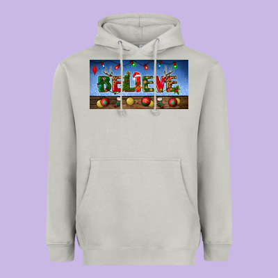 Christmas Believe License Plate Heavyweight Hoodie Designed By Bundleandbundleshop