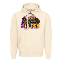 Sandshell baseball sister Zipper Hoodie - OliviaCreatesArt