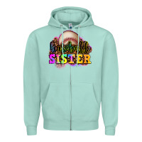 Seafoam baseball sister Zipper Hoodie - OliviaCreatesArt