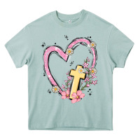 Arona heart cross Heavy Core Tee - MaliasSmallBusiness