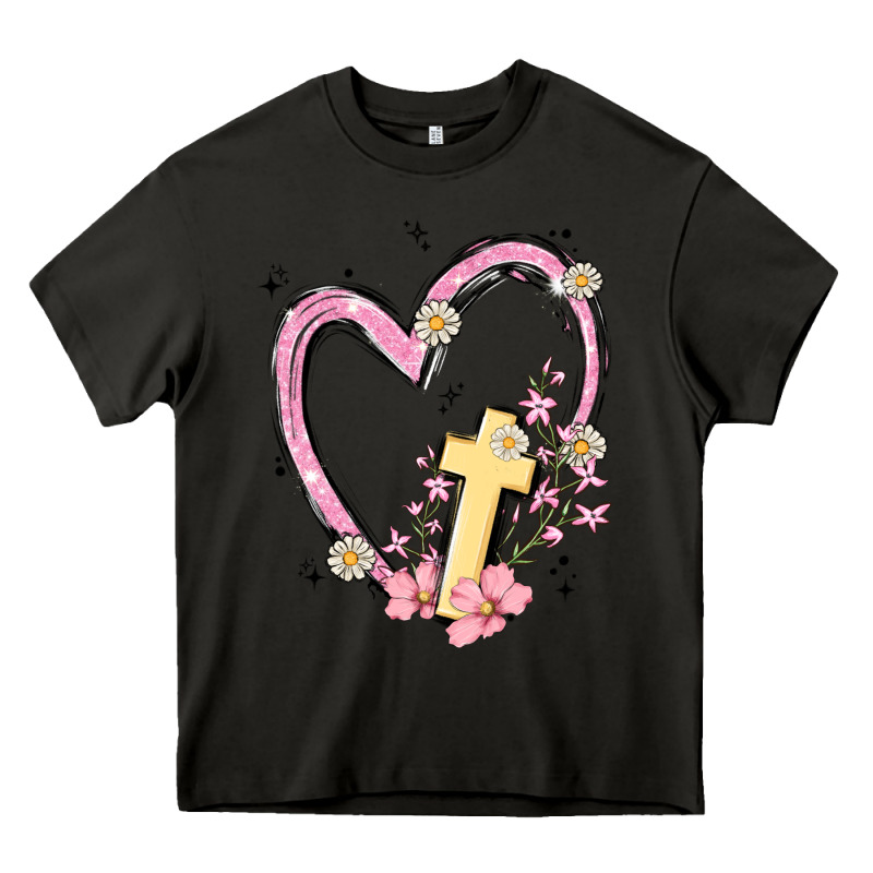 Heart Cross Heavy Core Tee by MaliasSmallBusiness | Teevron