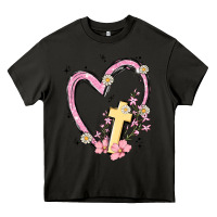 Asphalt heart cross Heavy Core Tee - MaliasSmallBusiness