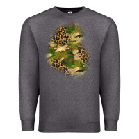 Charcoal Heather camouflage and leopard patch  1 Premium Sweatshirt - BundleAndBundleShop