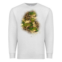 Oatmeal Heather camouflage and leopard patch  1 Premium Sweatshirt - BundleAndBundleShop