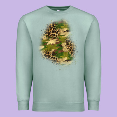 Camouflage And Leopard Patch  1 Premium Sweatshirt Designed By Bundleandbundleshop