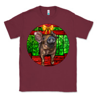 Burgundy christmas pig Classic Tee - LillyAllenDesigns