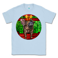 Dusty Blue christmas pig Classic Tee - LillyAllenDesigns