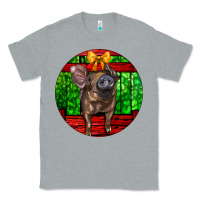 Heather Grey christmas pig Classic Tee - LillyAllenDesigns