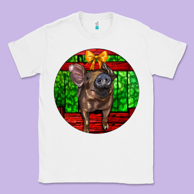 Christmas Pig Classic Tee Designed By Lillyallendesigns