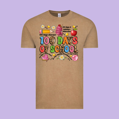 100 Days Of School Vintage Tee Designed By Artiststas