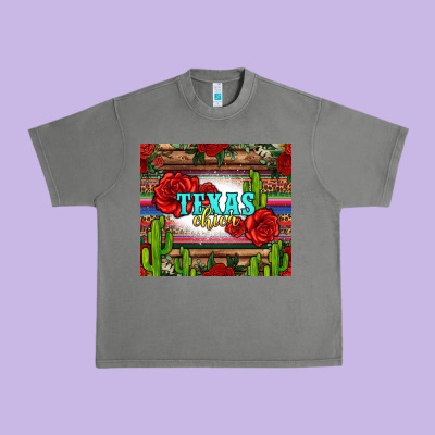 Texas Chica With Roses Urban Heavy Tee Designed By Jasminsmagicworld