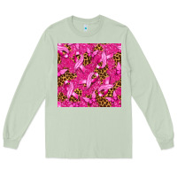 Matcha breast cancer with ribbon and butterfly seamless p Long Sleeve Tee - texasbilliewilder