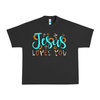Pigment Black jesus loves you Urban Heavy Tee - JahusDesignShop