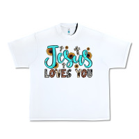 White jesus loves you Urban Heavy Tee - JahusDesignShop
