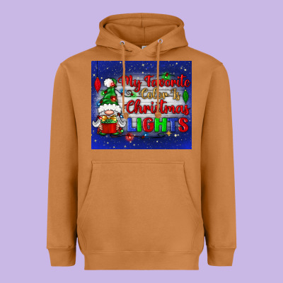 My Favorite Color Is Christmas Lights Heavyweight Hoodie Designed By Bundleandbundleshop
