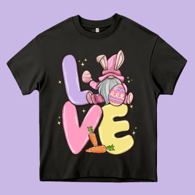 Love Easter Gnome Heavy Core Tee Designed By Maliassmallbusiness