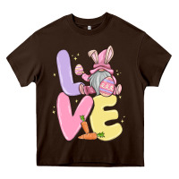 Chocolate Brown love easter gnome Heavy Core Tee - MaliasSmallBusiness