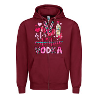 Burgundy v is for vodka Zipper Hoodie - OliviaCreatesArt