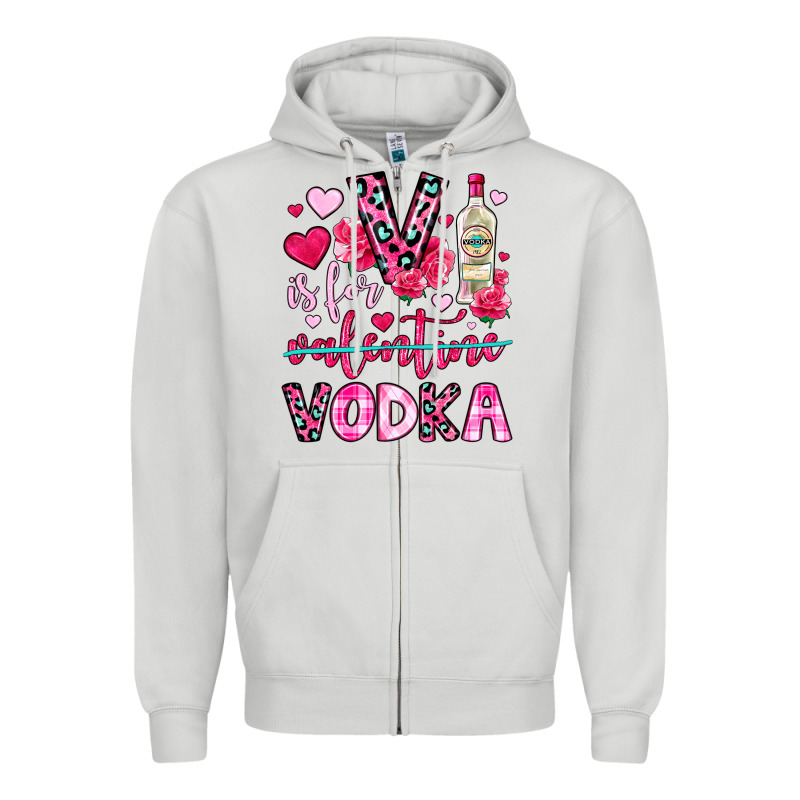 V Is For Vodka Zipper Hoodie by OliviaCreatesArt | Teevron