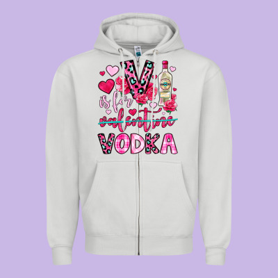 V Is For Vodka Zipper Hoodie Designed By Oliviacreatesart
