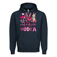 Navy v is for vodka Zipper Hoodie - OliviaCreatesArt