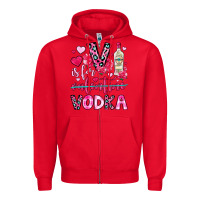 Red v is for vodka Zipper Hoodie - OliviaCreatesArt