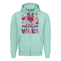 Seafoam v is for vodka Zipper Hoodie - OliviaCreatesArt