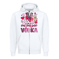 White v is for vodka Zipper Hoodie - OliviaCreatesArt