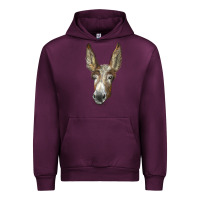 Mauve Wine american mammoth jackstock donkey  face Urban Hoodie - LillyAllenDesigns