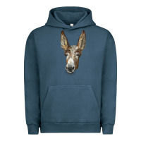 Pigment Midnight Navy american mammoth jackstock donkey  face Urban Hoodie - LillyAllenDesigns