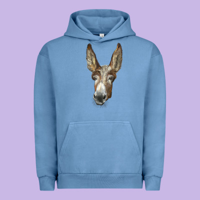 American Mammoth Jackstock Donkey  Face Urban Hoodie Designed By Lillyallendesigns