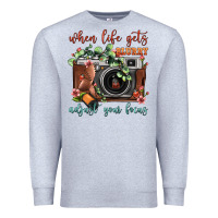Heather Grey When Life Gets Blurry Adjust Your Focus Vintage Camera Premium Sweatshirt - FaDigitalArtStudio