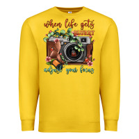 Lemon When Life Gets Blurry Adjust Your Focus Vintage Camera Premium Sweatshirt - FaDigitalArtStudio