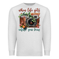 Oatmeal Heather When Life Gets Blurry Adjust Your Focus Vintage Camera Premium Sweatshirt - FaDigitalArtStudio